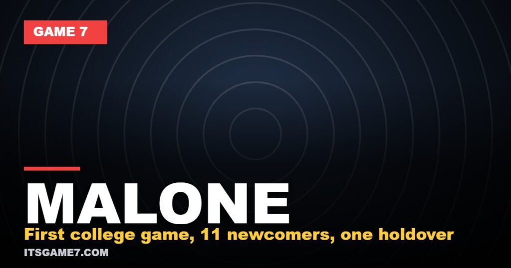 MALONE - First college game, 11 newcomers, one holdover