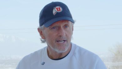 Kyle Whittingham, pictured in May 2025 while head coach at Utah, wearing a Utah cap