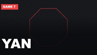 Game 7 graphic with the headline YAN over an octagon illustration