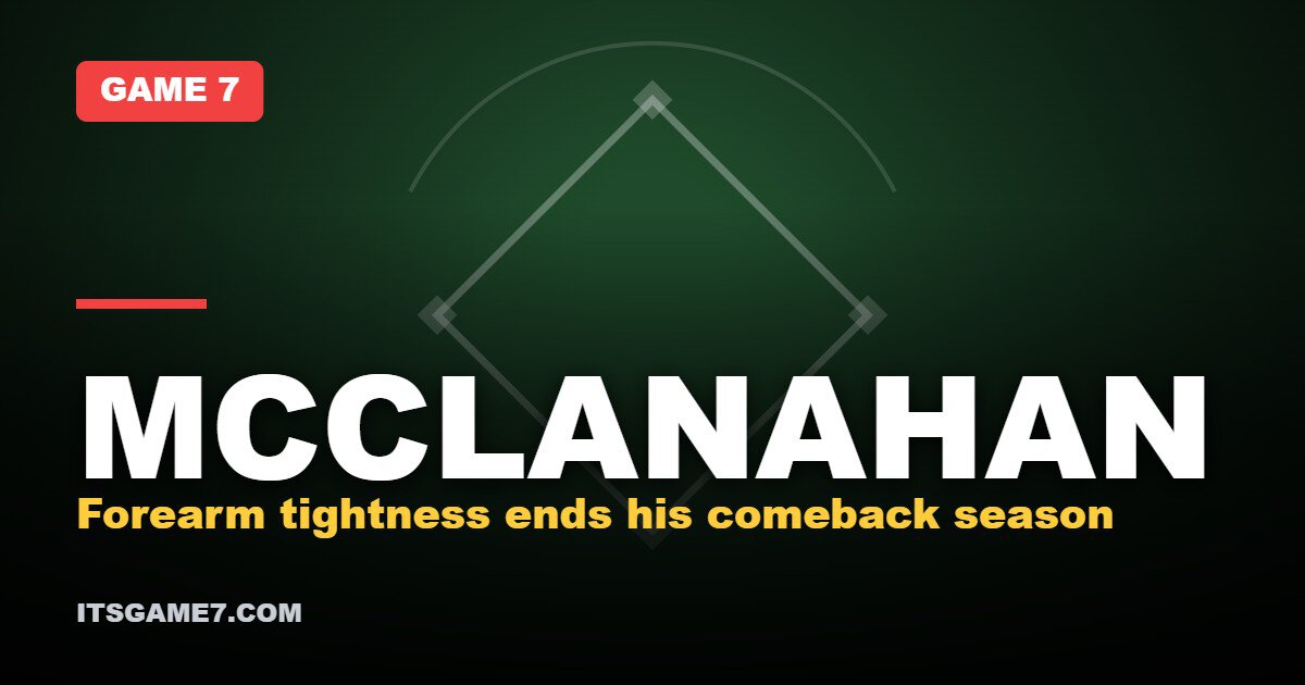 Shane McClanahan Is Done for 2026 and the Rays Just Lost Their Best October Insurance Policy