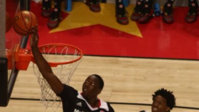Bam Adebayo defending the rim in 2016