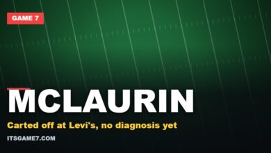 Mclaurin graphic: Carted off at Levi's, no diagnosis yet