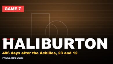 Haliburton graphic: 486 days after the Achilles, 23 and 12