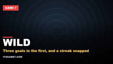 Game 7 graphic on the Wild beating the Golden Knights and Quinn Hughes's point streak