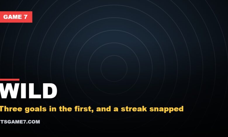Game 7 graphic on the Wild beating the Golden Knights and Quinn Hughes's point streak
