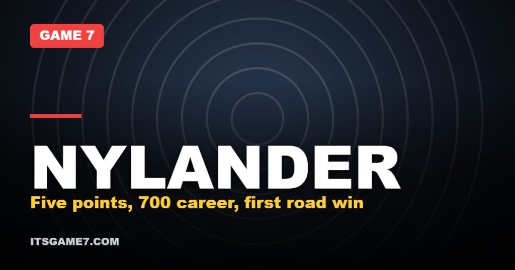 NYLANDER: Five points, 700 career, first road win